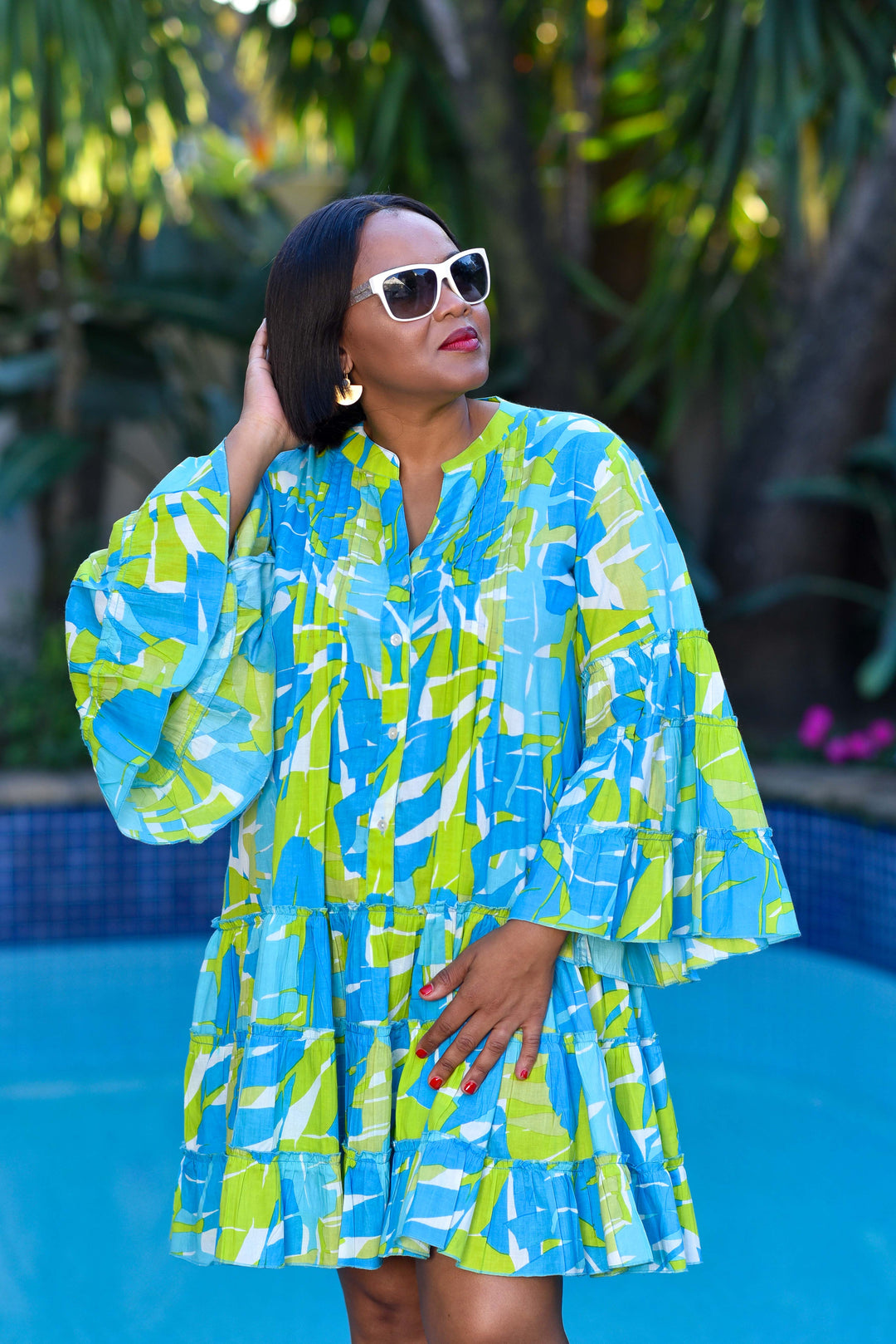 Baby Doll Dress — Aqua Lime
