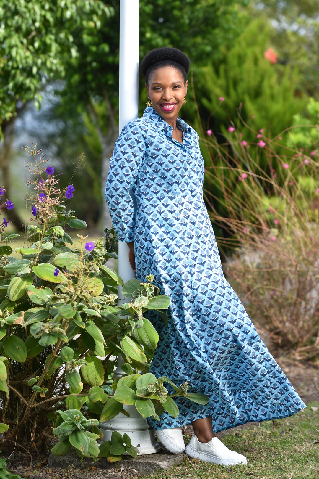 Bethany Shirt Dress - Bluebell Charm