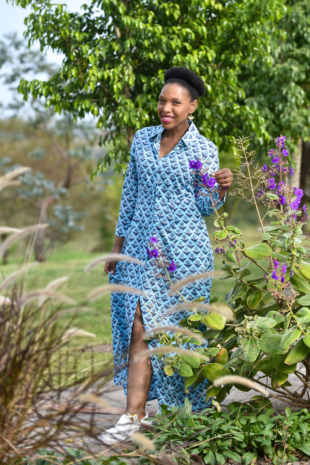 Bethany Shirt Dress - Bluebell Charm