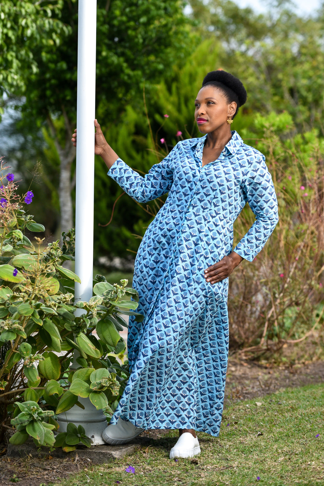 Bethany Shirt Dress - Bluebell Charm