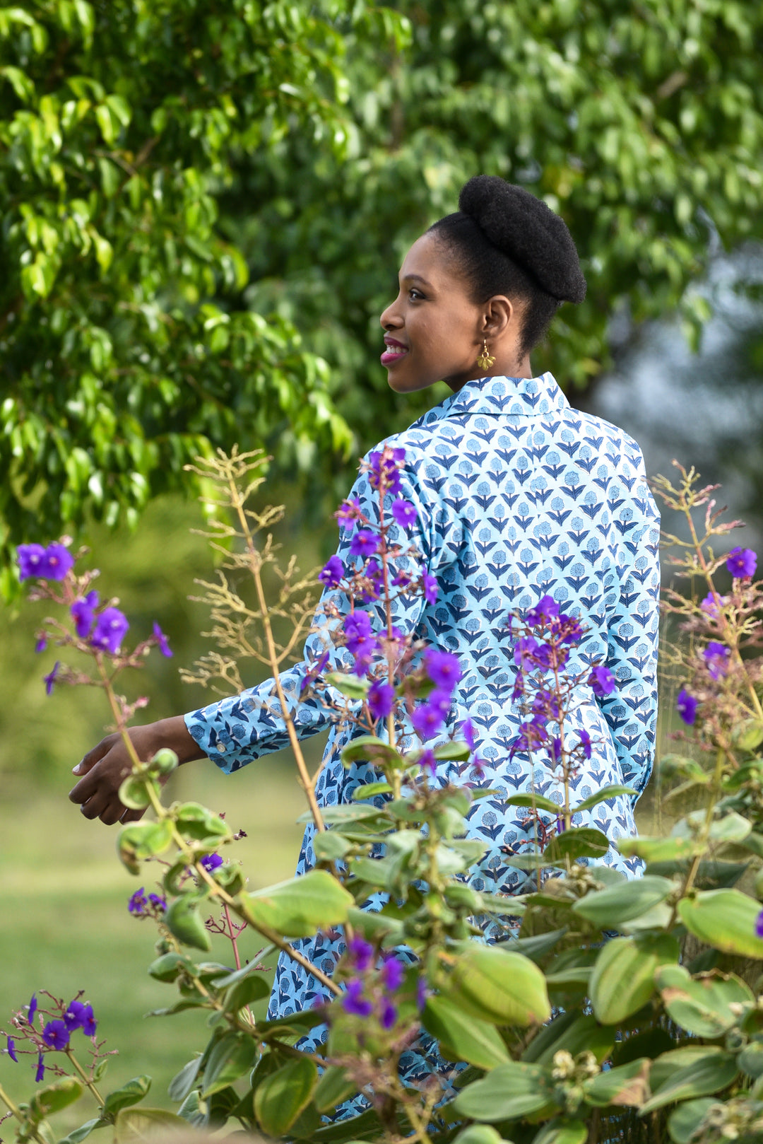 Bethany Shirt Dress - Bluebell Charm