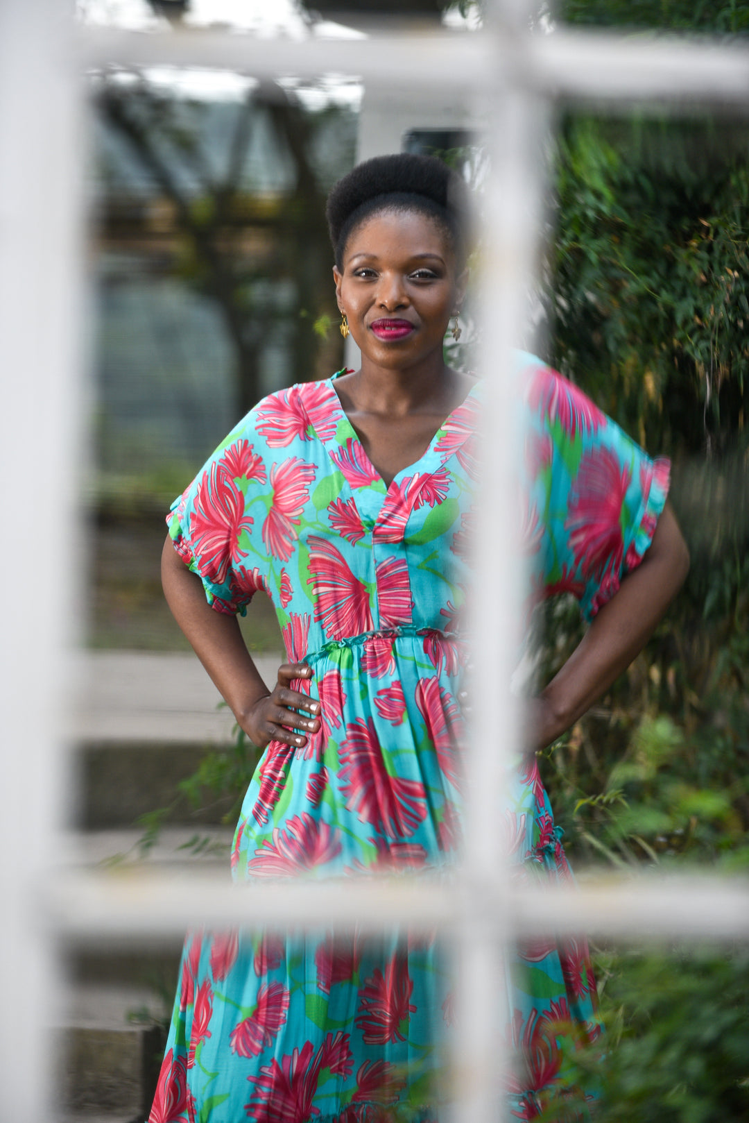 Rosie Dress - Pink Tropical Bloom