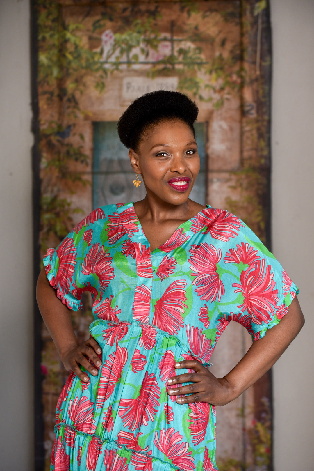 Rosie Dress - Pink Tropical Bloom