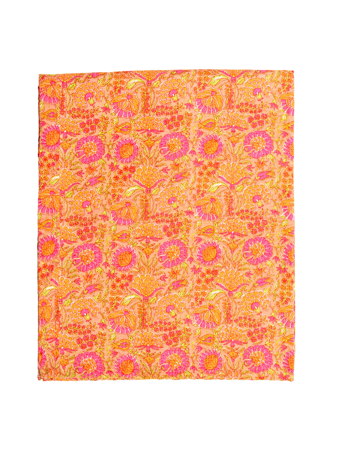 Kantha Throw - Sunset Peach - Orange / Pink