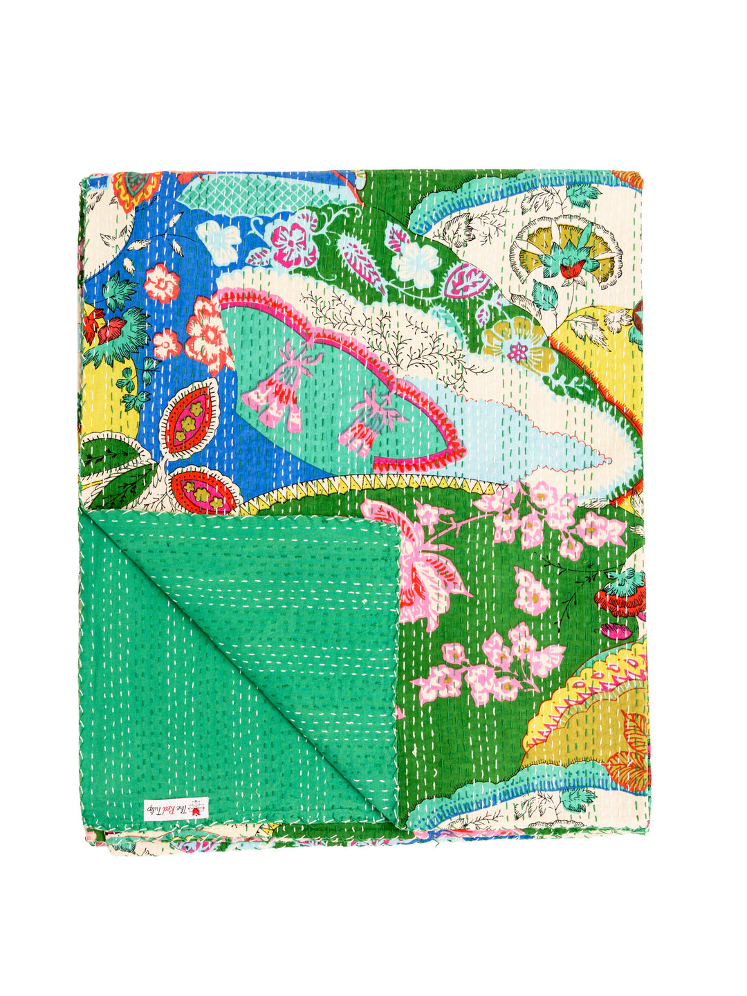Kantha Throw - Emerald Mosaic - Green