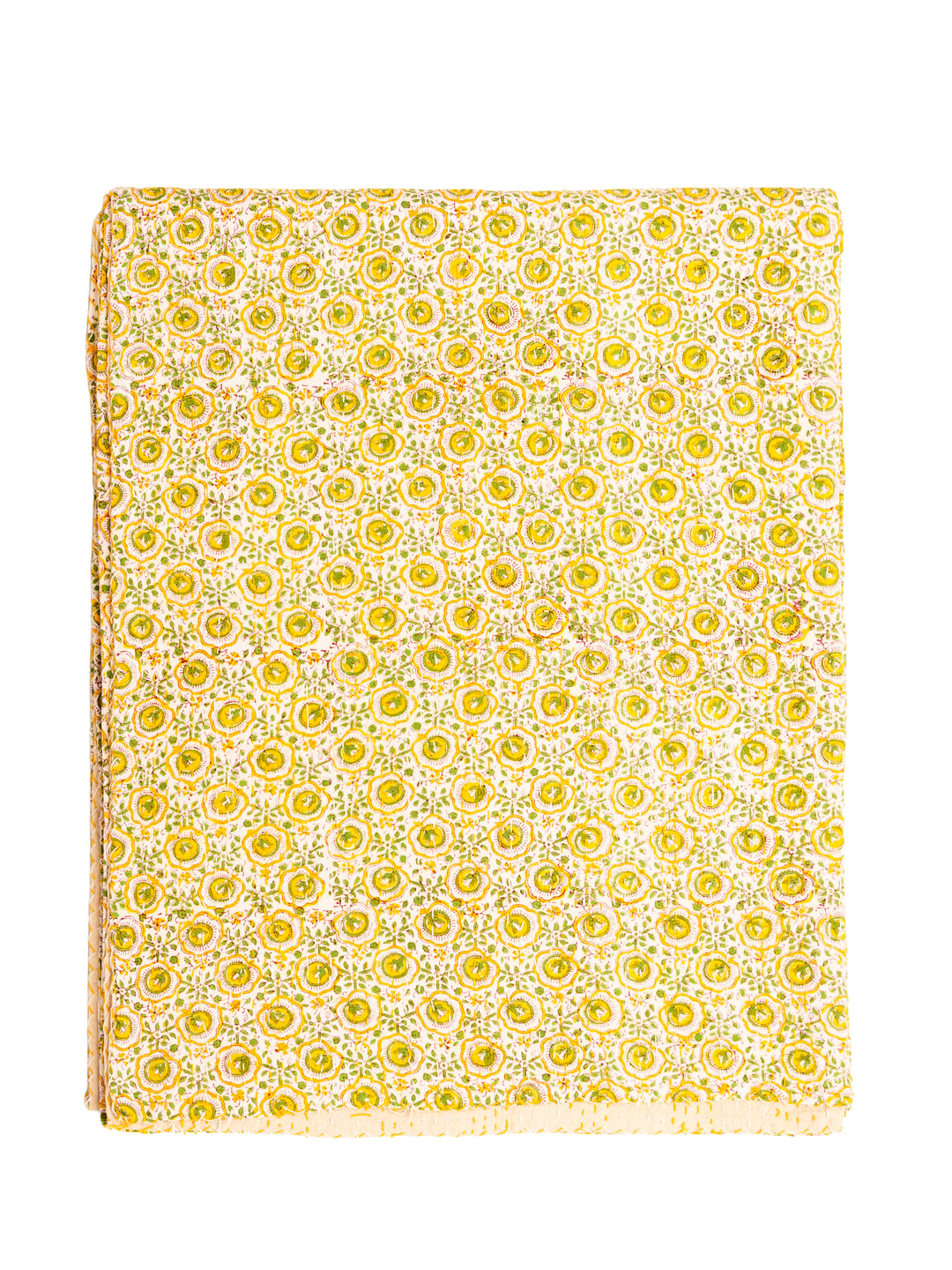 Kantha Throw - Sunflower Mist - Soft Yellows